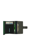 Secrid Leather Twill Look Mini Wallet, Twist Green
