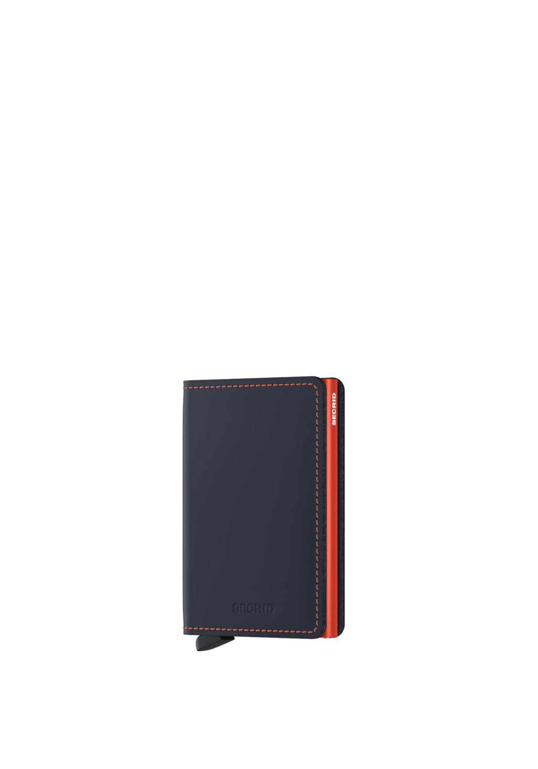 Secrid Leather Slim Wallet, Matte Nightblue & Orange