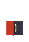 Secrid Leather Slim Wallet, Matte Nightblue & Orange