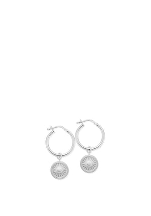 ChloBo Sun Catcher Hoop Earrings, Silver