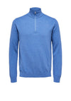 Selected Homme Berg Half Zip Sweater, True Navy Melange