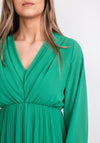 Seventy1 One Size Pleated Mini Dress, Emerald Green