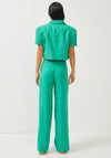 Setre Cropped Jacket Two Piece Linen Suit, Green