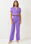 Setre Cropped Jacket Two Piece Linen Suit, Purple