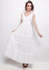 Seventy1 One Size Crochet Maxi Smock Dress, White