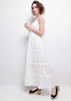 Seventy1 One Size Crochet Maxi Smock Dress, White