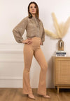 Seventy1 Slim Fit Flared Trousers, Taupe