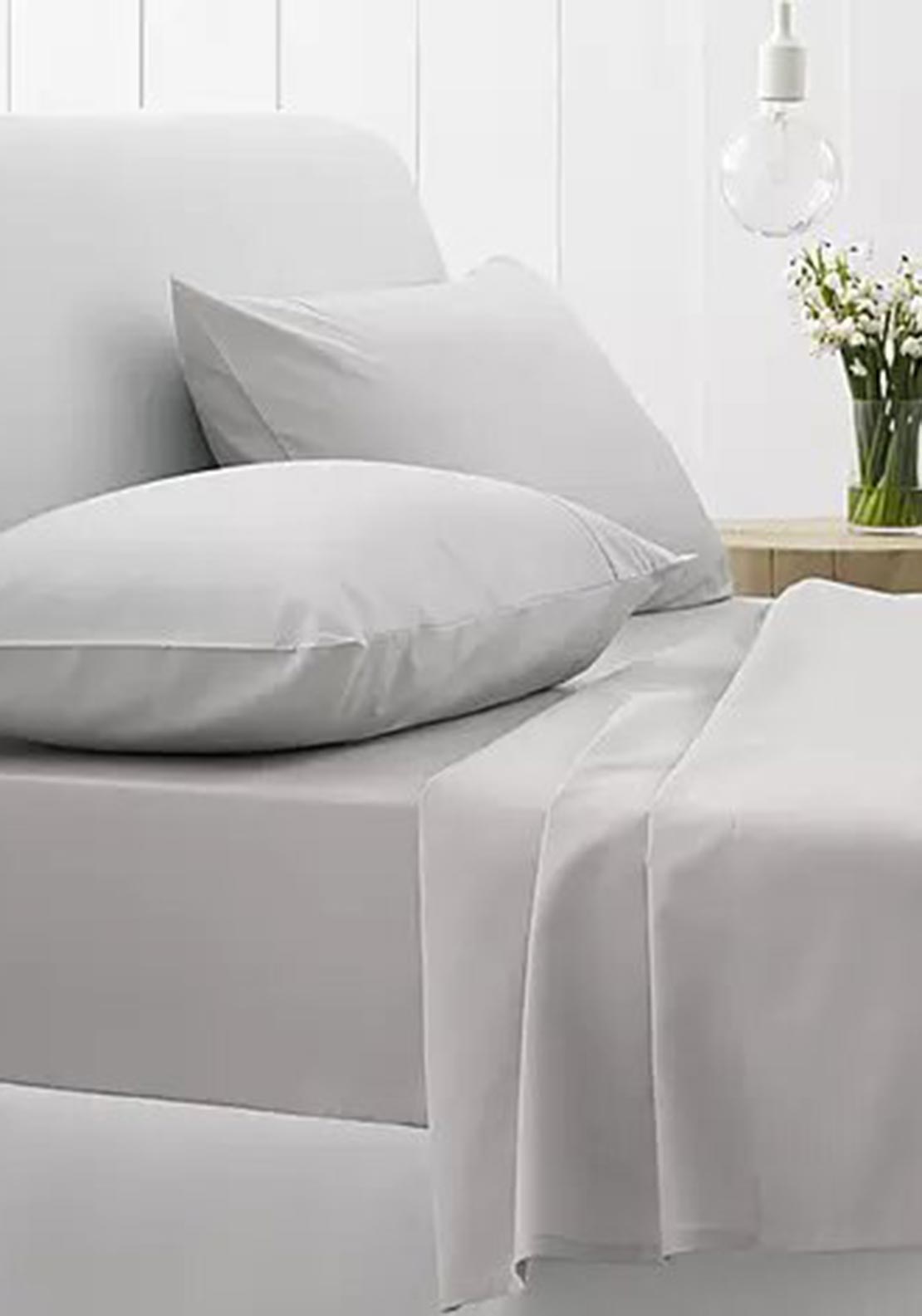 Sheridan 500TC Cotton Sateen Flat Sheet, Silver