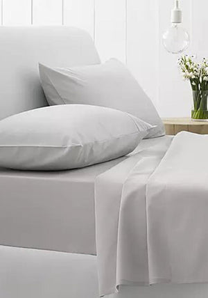 Sheridan 500TC Cotton Sateen Flat Sheet, Silver