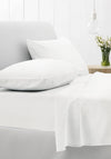 Sheridan 500TC Cotton Sateen Flat Sheet, Snow