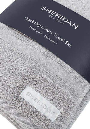 Sheridan Quick Dry Luxury Towel Set, Silver