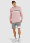 Ellesse Mens Bellucci Crew Neck Sweater, Light Pink