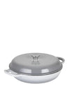 Simply Home Shallow Cast Iron 3L Round Casserole Dish, Dove Grey