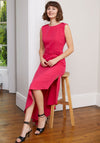 Sisters by Caroline Kilkenny Sona Asymmetric Dress, Hot Pink