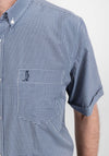 6th Sense Check Short Sleeve Shirt, Navy & White