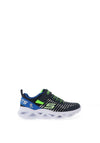 Skechers Boys S Lights Novlo Twisty Brights Velcro Trainer, Navy