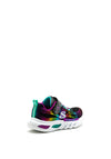Skechers Girls S-Lights Rainbow Ribbon Trainers, Black Multi