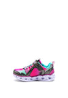 Skechers Heart Lights Rainbow Trainers, Black Multi