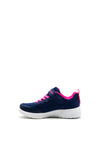 Skechers Girls Memory Foam Runners, Navy Pink
