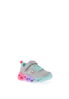 Sketchers Girls S Lights Twisty Brights Trainer, Silver