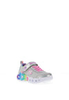 Skechers Girls Infinite Heart Lights Trainer, Silver