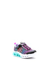 Skechers Girls Heart Lights Velcro Trainers, Black Multi