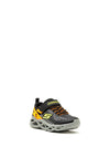 Skechers Boys S-Lights Velcro Strap Trainers, Black