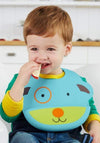 Skip Hop Dog Fold and Go Silicone Bib, Blue