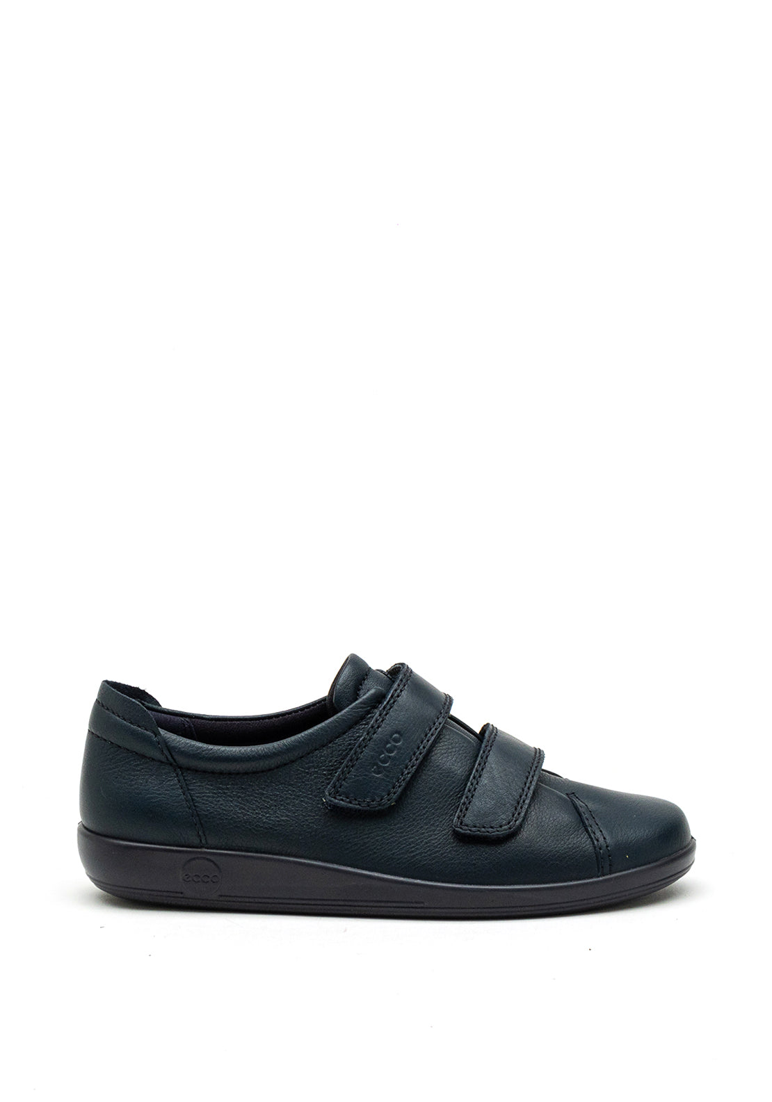 Ecco Womens Leather Velcro Strap Shoes, Navy