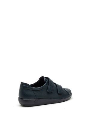 Ecco Womens Leather Velcro Strap Shoes, Navy