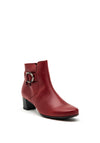 Gabor Comfort Wide G Fit Ring Buckle Leather Ankle Boot, Red