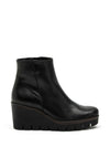 Gabor Leather Wedge Ankle Boots, Black