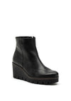 Gabor Leather Wedge Ankle Boots, Black