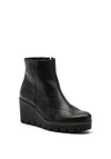 Gabor Chunky Sole Wedged Leather Ankle Boots, Black