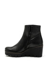 Gabor Leather Wedge Ankle Boots, Black