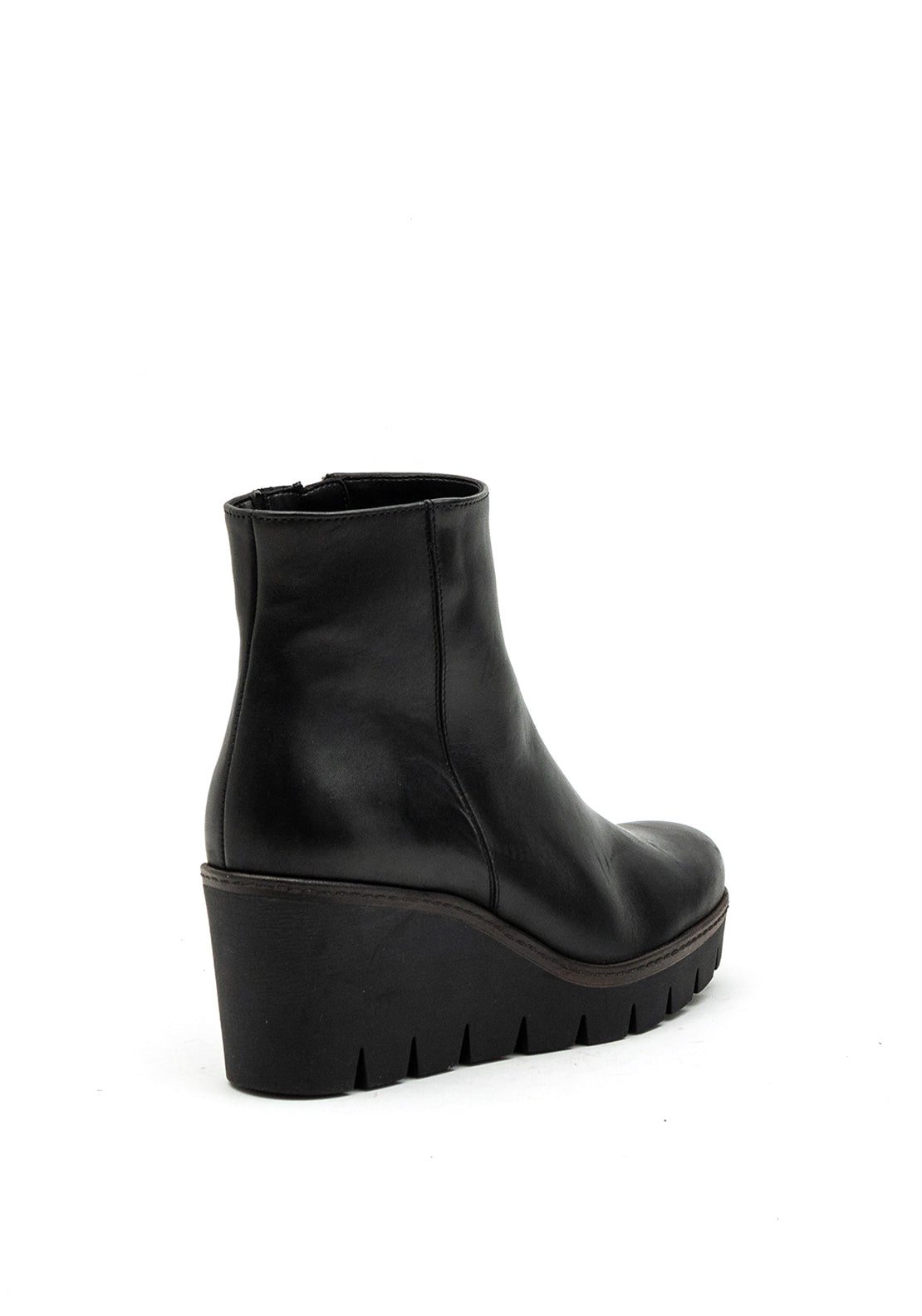Gabor Leather Wedge Ankle Boots, Black