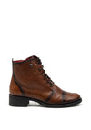 Jose Saenz Pebbled Leather Lace Up Ankle Boot, Brown