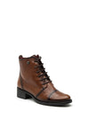 Jose Saenz Pebbled Leather Lace Up Ankle Boot, Brown