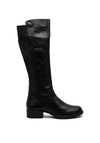 Rieker Textured Elastic Panel Leather Mix Long Boot, Black