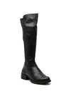 Rieker Textured Elastic Panel Leather Mix Long Boot, Black