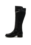 Rieker Textured Elastic Panel Leather Mix Long Boot, Black