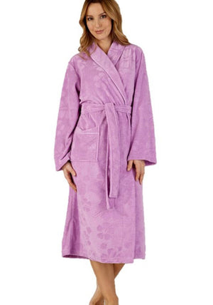 Slenderella Floral Embossed Housecoat, Lilac