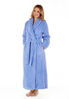 Slenderella Waffle Fleece Shawl Collar Dressing Gown, Blue