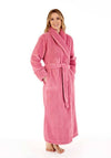 Slenderella Waffle Fleece Shawl Collar Dressing Gown, Pink