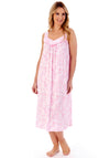 Slenderella Floral Vine Sleeveless Night Dress, Pink