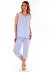 Slenderella Sleeveless Cropped Pyjama Set, Blue