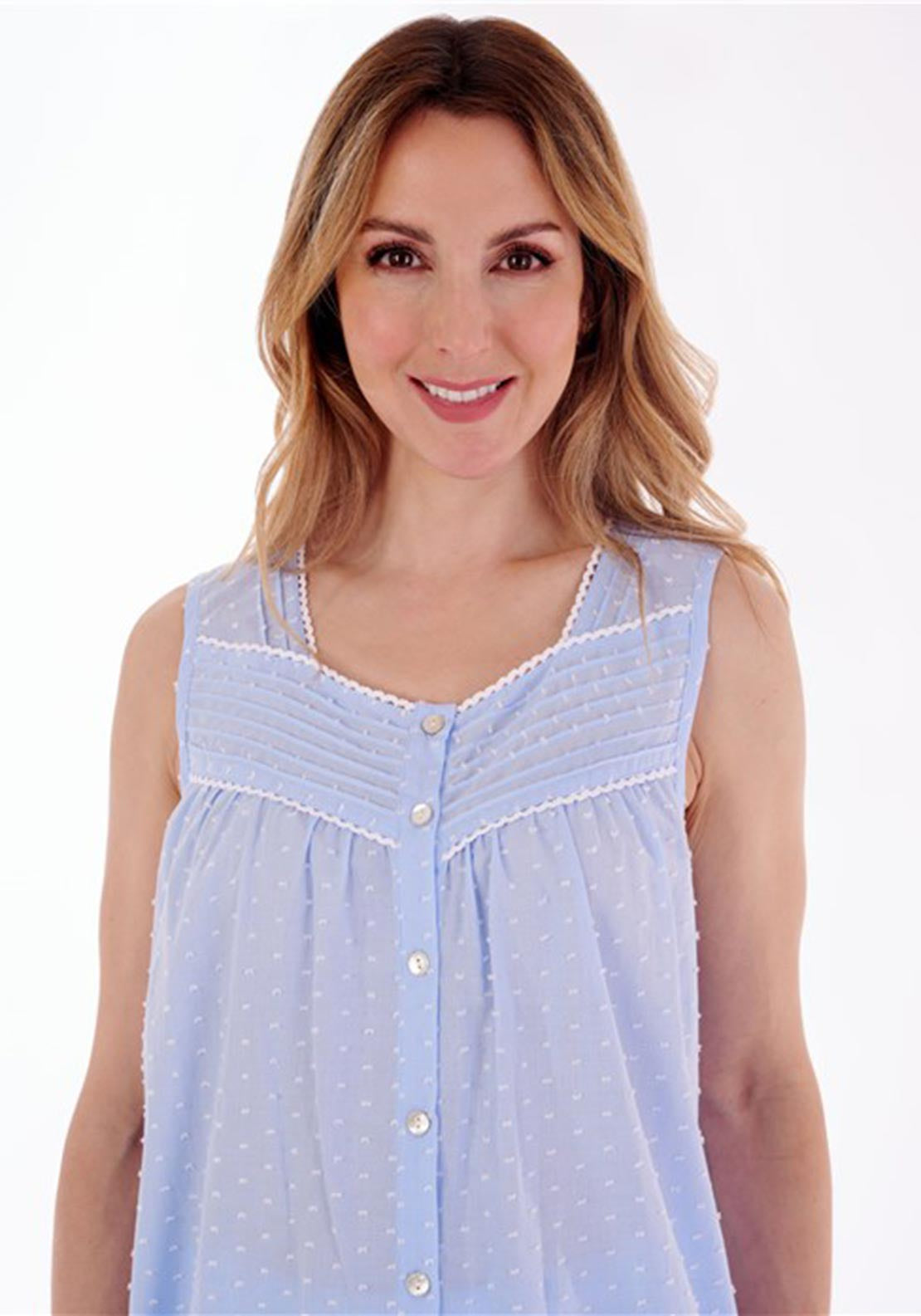 Slenderella Sleeveless Cropped Pyjama Set, Blue