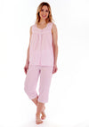 Slenderella Sleeveless Cropped Pyjama Set, Pink