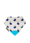 Smiley Eileeys Whale and Stripe Print Teething Bib