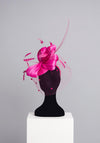 Gigi Headwear Medium Floral & Feather Occasion Fascinator, Fuschia